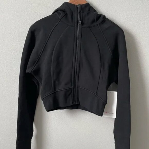 LULULEMON Scuba Full-Zip Cropped Hoodie BLACK Size 6 BRAND NEW PERFECT NWT - Picture 1 of 5